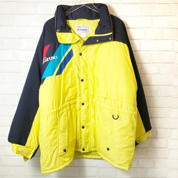 Team Suzuki Vintage Official Jacket Coat Yellow Racing Full Zip Men's XL NWT - Picture 1 of 8